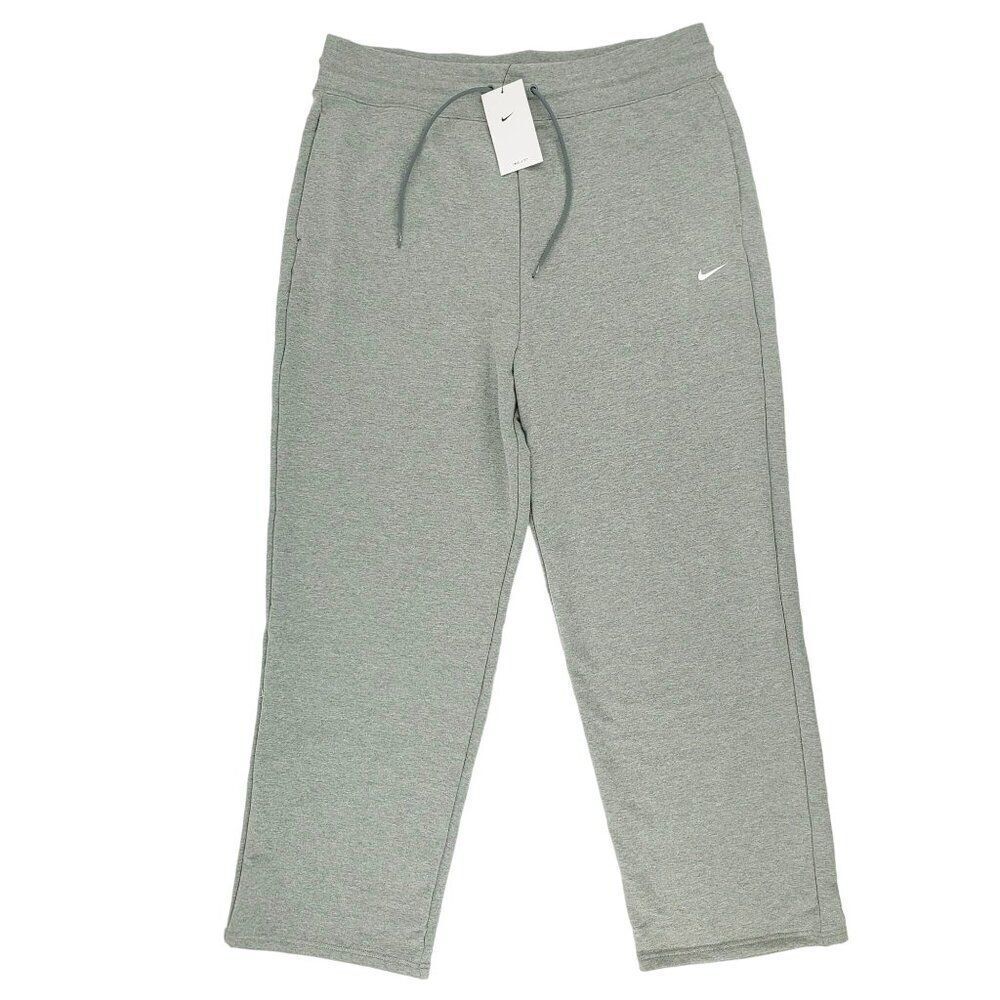 Nike Women's Size XL Gray Sweatpants Fleece Drawstring Dri Fit FB5581-091 NWT